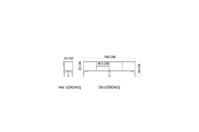TV-taso Kunar Valkoinen / Tammi - Valkoinen / Tammi - Huonekalut - TV- & Mediakalusteet - Tv taso & Mediataso