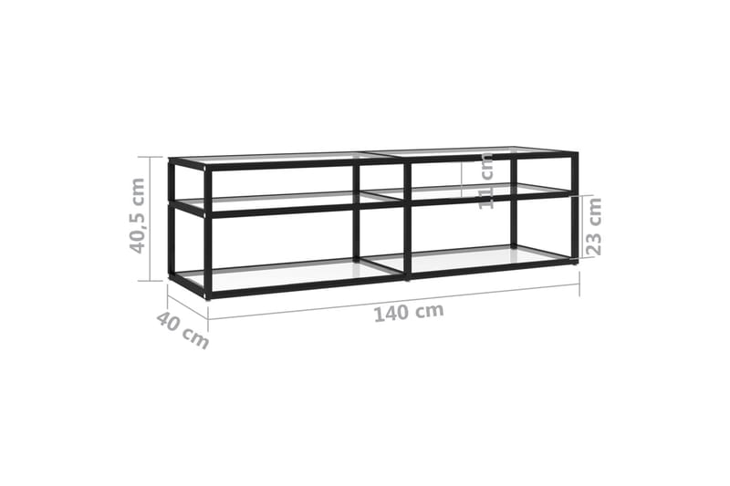 TV-taso läpikuultava 140x40x40,5 cm karkaistu lasi - Läpinäkyvä - Huonekalut - TV- & Mediakalusteet - Tv taso & Mediataso