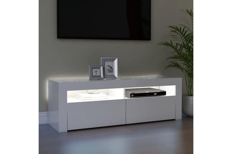 TV-taso LED-valoilla 120x35x40 cm - Valkoinen Korkeakiilto - Huonekalut - TV- & Mediakalusteet - Tv taso & Mediataso