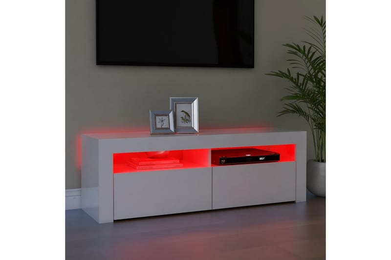TV-taso LED-valoilla 120x35x40 cm - Valkoinen Korkeakiilto - Huonekalut - TV- & Mediakalusteet - Tv taso & Mediataso