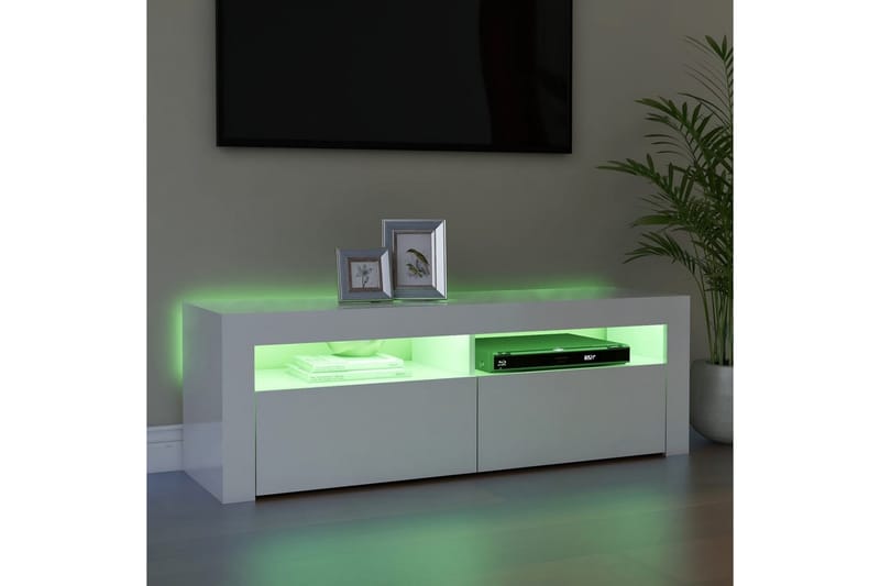 TV-taso LED-valoilla 120x35x40 cm - Valkoinen Korkeakiilto - Huonekalut - TV- & Mediakalusteet - Tv taso & Mediataso