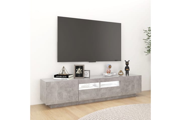 TV-taso LED-valoilla betoninharmaa 180x35x40 cm - Tv taso & Mediataso