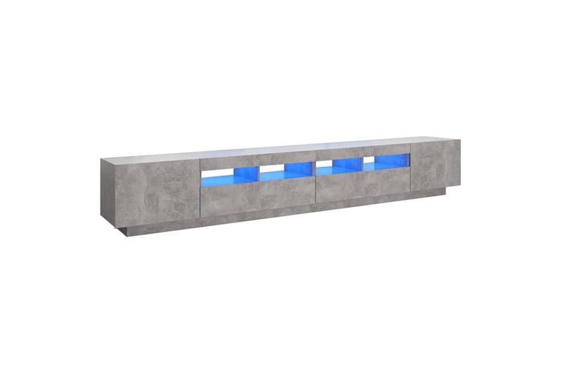 TV-taso LED-valoilla betoninharmaa 260x35x40 cm - Harmaa - Tv taso & Mediataso