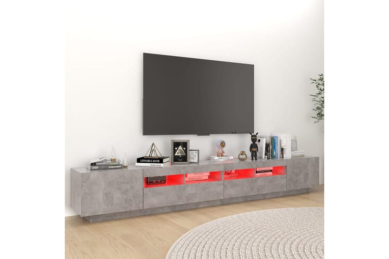 TV-taso LED-valoilla betoninharmaa 260x35x40 cm - Harmaa - Huonekalut - TV- & Mediakalusteet - Tv taso & Mediataso