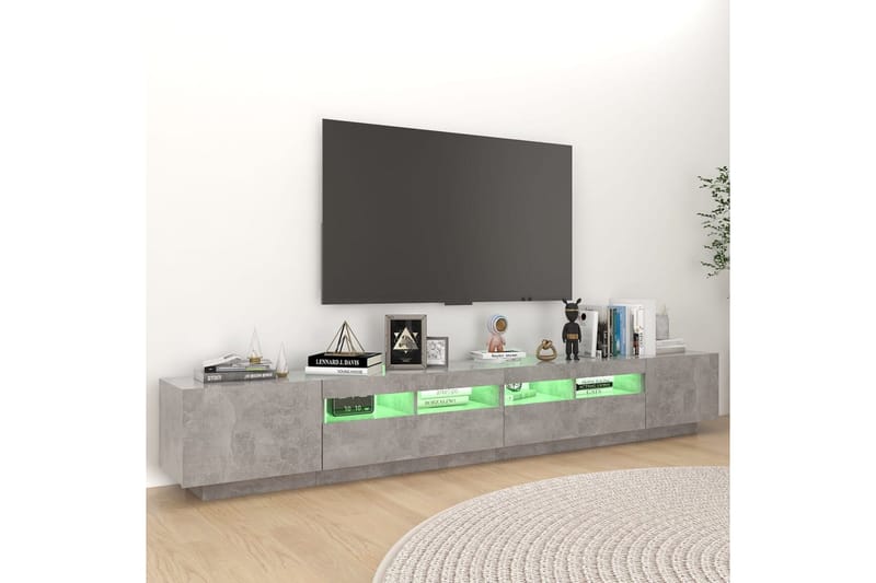 TV-taso LED-valoilla betoninharmaa 260x35x40 cm - Harmaa - Huonekalut - TV- & Mediakalusteet - Tv taso & Mediataso