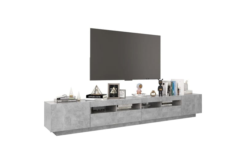 TV-taso LED-valoilla betoninharmaa 260x35x40 cm - Harmaa - Huonekalut - TV- & Mediakalusteet - Tv taso & Mediataso