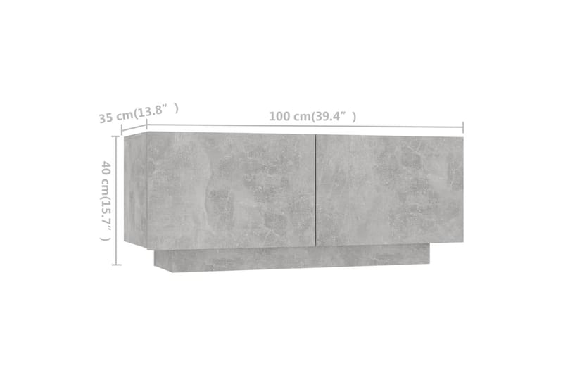 TV-taso LED-valoilla betoninharmaa 260x35x40 cm - Harmaa - Huonekalut - TV- & Mediakalusteet - Tv taso & Mediataso
