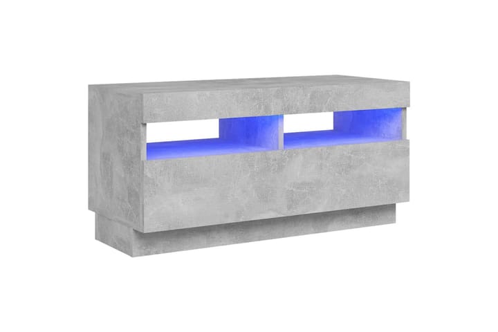 TV-taso LED-valoilla betoninharmaa 80x35x40 cm - Tv taso & Mediataso