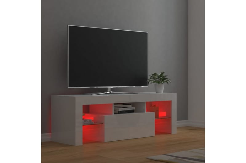TV-taso LED-valoilla korkeakiilto valkoinen 120x35x40 cm - Huonekalut - TV- & Mediakalusteet - Tv taso & Mediataso