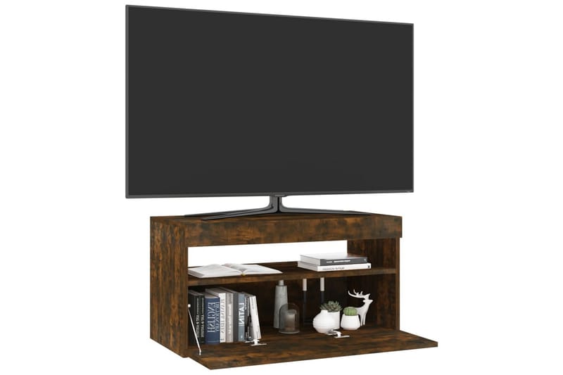 TV-taso LED-valoilla savutammi 75x35x40 cm - Ruskea - Huonekalut - TV- & Mediakalusteet - Tv taso & Mediataso