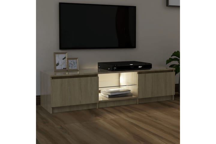 TV-taso LED-valoilla Sonoma-tammi 140x40x35,5 cm - Tv taso & Mediataso