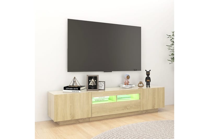 TV-taso LED-valoilla Sonoma-tammi 180x35x40 cm - Ruskea - Huonekalut - TV- & Mediakalusteet - Tv taso & Mediataso