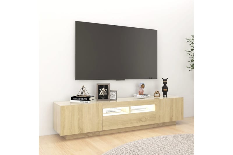 TV-taso LED-valoilla Sonoma-tammi 180x35x40 cm - Ruskea - Huonekalut - TV- & Mediakalusteet - Tv taso & Mediataso