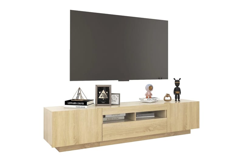 TV-taso LED-valoilla Sonoma-tammi 180x35x40 cm - Ruskea - Huonekalut - TV- & Mediakalusteet - Tv taso & Mediataso