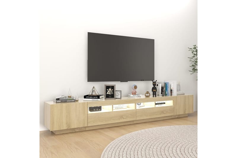 TV-taso LED-valoilla Sonoma-tammi 260x35x40 cm - Ruskea - Huonekalut - TV- & Mediakalusteet - Tv taso & Mediataso