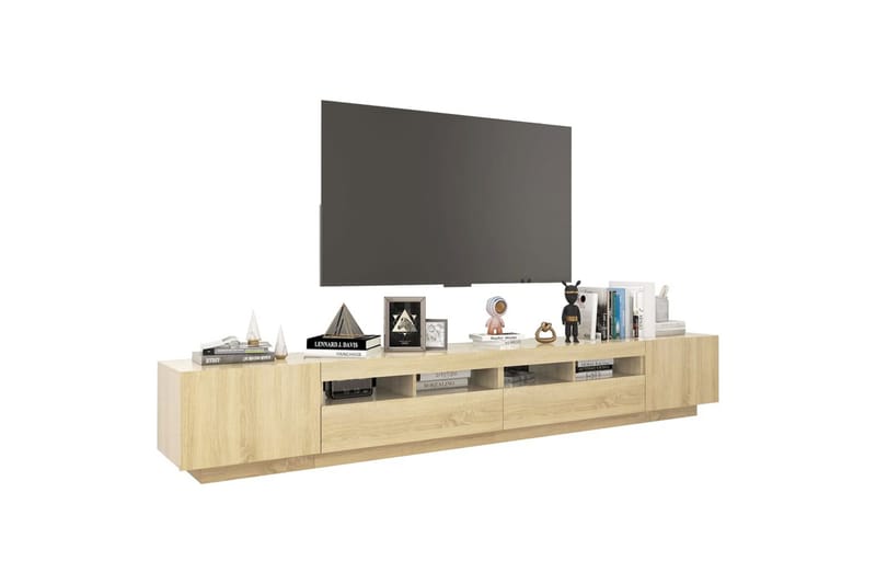 TV-taso LED-valoilla Sonoma-tammi 260x35x40 cm - Ruskea - Huonekalut - TV- & Mediakalusteet - Tv taso & Mediataso