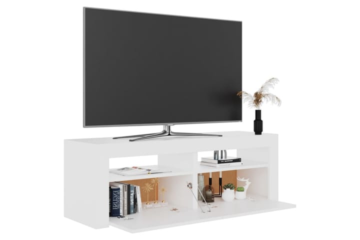 TV-taso LED-valoilla 120x35x40 cm - Valkoinen - Tv taso & Mediataso