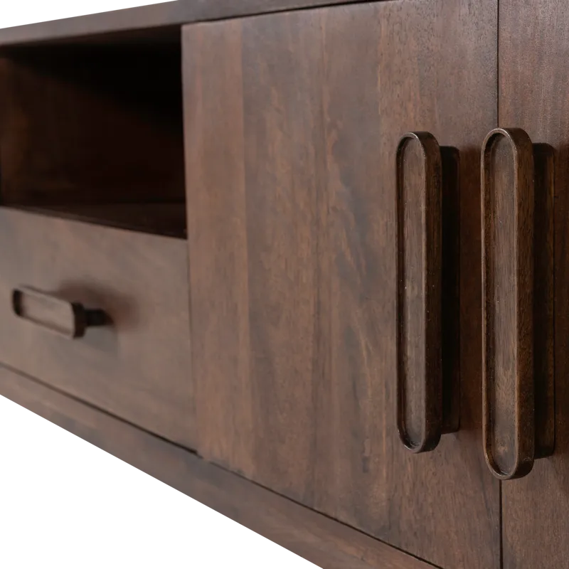 TV-taso Liya 200 cm - Tummanruskea - Huonekalut - TV- & Mediakalusteet - TV-kaappi