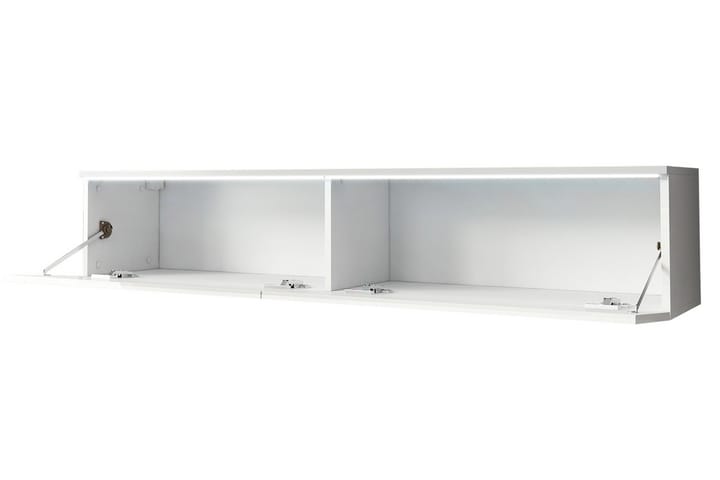 Tv-taso Lourmais 140 cm Valkoinen LED - Valkoinen/Luonnonväri - TV-kaappi