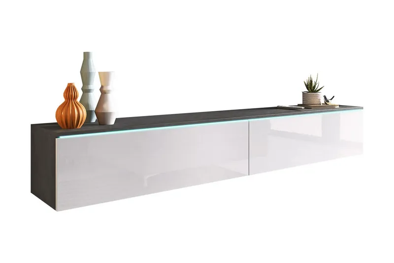 Tv-taso Lourmais 180 cm Valkoinen LED, Valkoinen