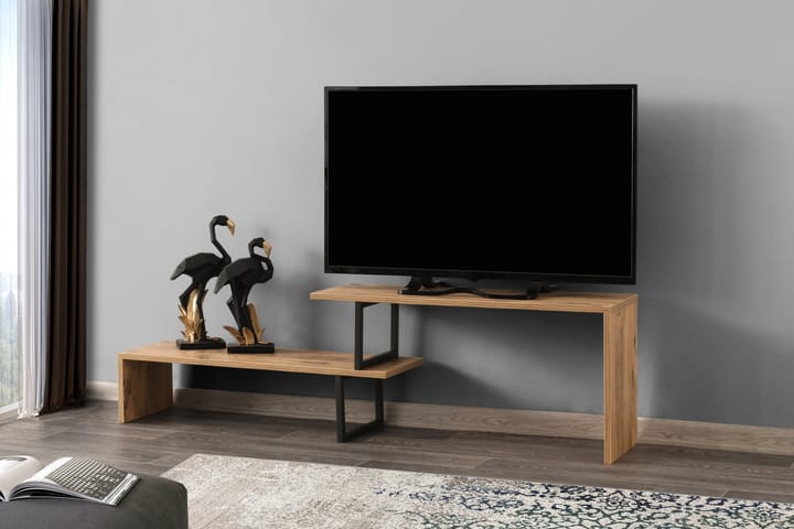 TV-taso Lundtorp 120 cm - Musta/Ruskea - Tv taso & Mediataso