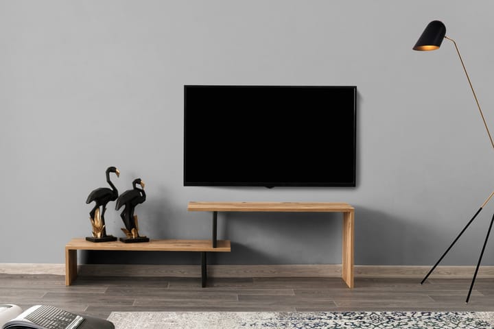 TV-taso Lundtorp 120 cm - Musta/Ruskea - Tv taso & Mediataso