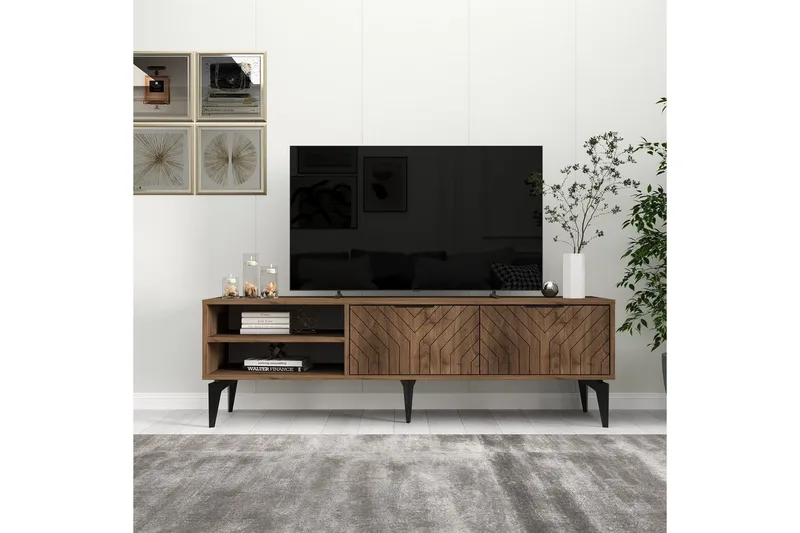 TV-taso Lyven Pähkinäpuu - Pähkinäpuu - Huonekalut - TV- & Mediakalusteet - Tv taso & Mediataso