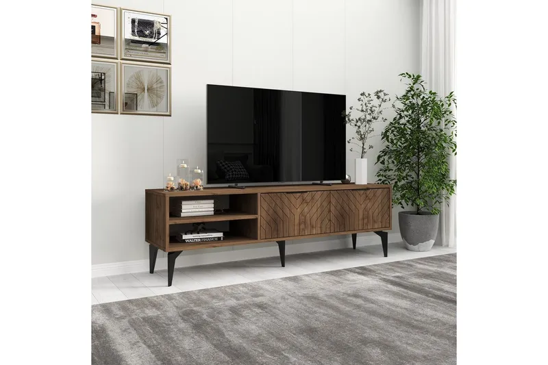 TV-taso Lyven Pähkinäpuu - Pähkinäpuu - Huonekalut - TV- & Mediakalusteet - Tv taso & Mediataso