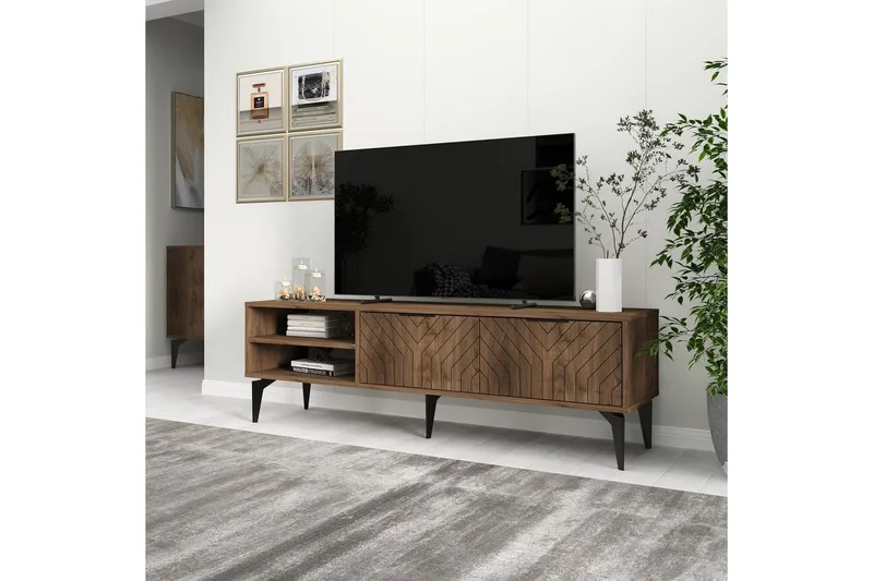 TV-taso Lyven Pähkinäpuu - Pähkinäpuu - Huonekalut - TV- & Mediakalusteet - Tv taso & Mediataso