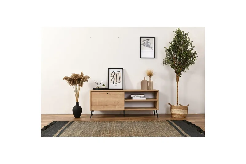 TV-taso Mjudi Heba Tammi - Vaaleanvärinen puu - Huonekalut - TV- & Mediakalusteet - Tv taso & Mediataso