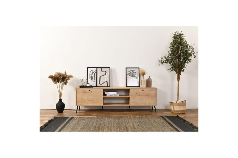 TV-taso Mjudi Tammi - Vaaleanvärinen puu - Huonekalut - TV- & Mediakalusteet - Tv taso & Mediataso