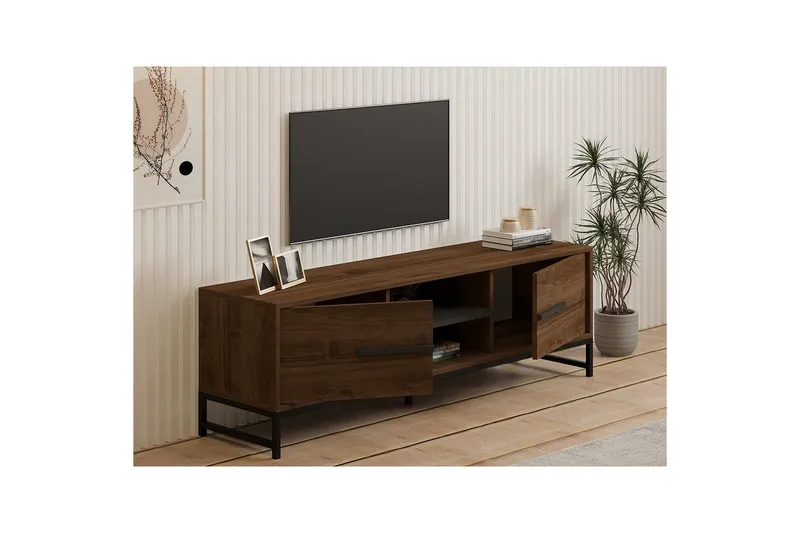 TV-taso Mono Pähkinäpuu - Pähkinäpuu - Huonekalut - TV- & Mediakalusteet - Tv taso & Mediataso