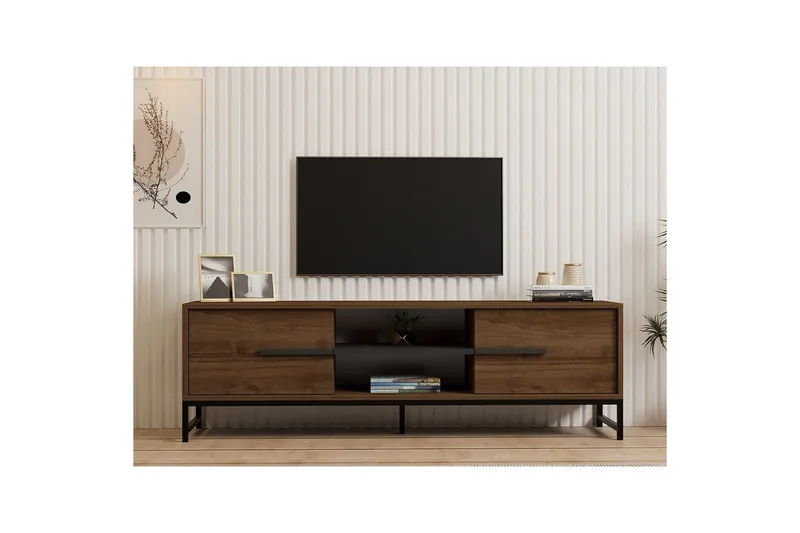 TV-taso Mono Pähkinäpuu - Pähkinäpuu - Huonekalut - TV- & Mediakalusteet - Tv taso & Mediataso