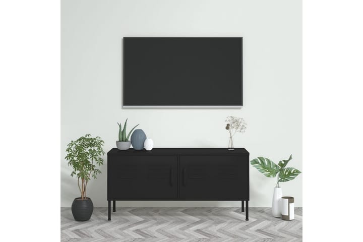 TV-taso musta 105x35x50 cm teräs - Tv taso & Mediataso