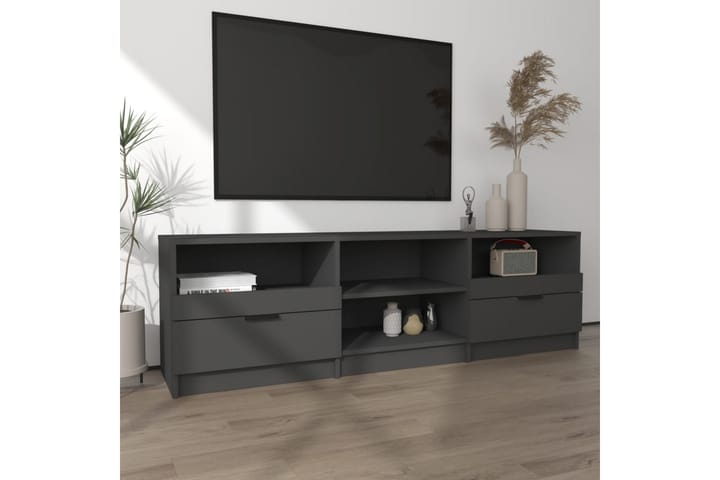 TV-taso musta 150x33,5x45 cm tekninen puu - Musta - Tv taso & Mediataso