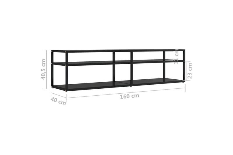 TV-taso musta 160x40x40,5 cm karkaistu lasi - Musta - Tv taso & Mediataso