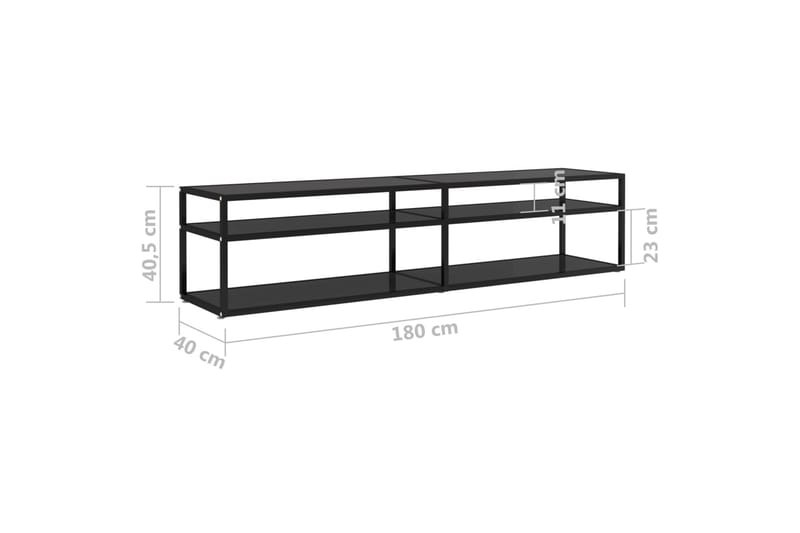TV-taso musta 180x40x40,5 cm karkaistu lasi - Musta - Huonekalut - TV- & Mediakalusteet - Tv taso & Mediataso