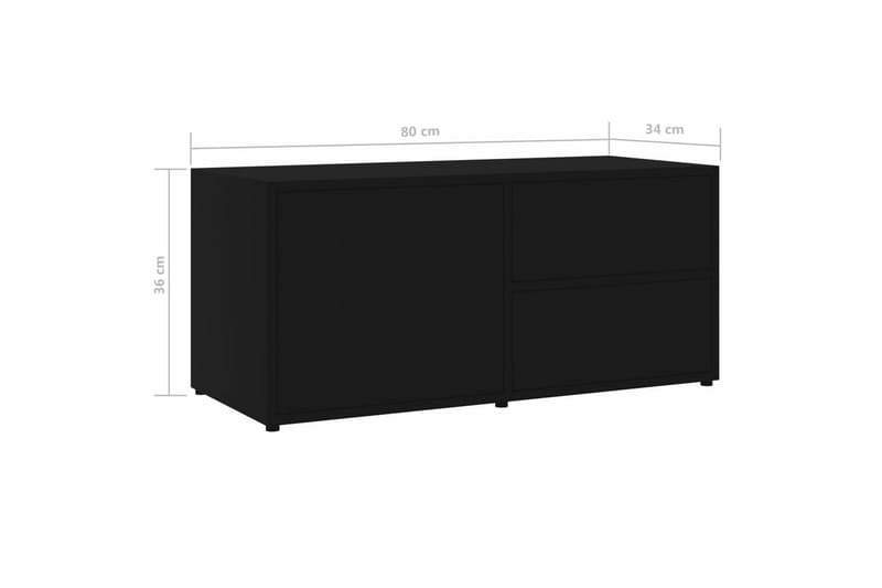 TV-taso musta 80x34x36 cm lastulevy - Huonekalut - TV- & Mediakalusteet - Tv taso & Mediataso