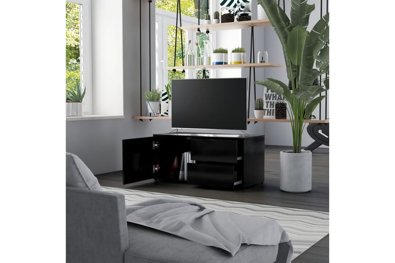 TV-taso musta 80x34x36 cm lastulevy - Huonekalut - TV- & Mediakalusteet - Tv taso & Mediataso