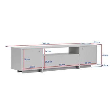 TV-taso Nordure Alvar (180 x 46 x 35 cm) Atlantic Pine - Atlantic Pine - Huonekalut - TV- & Mediakalusteet - Tv taso & Mediataso
