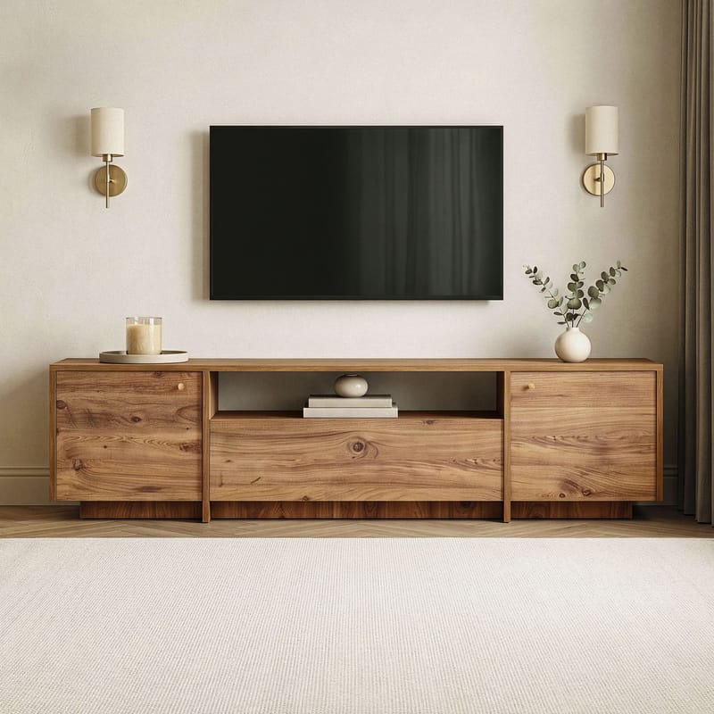 TV-taso Nordure Alvar (180 x 46 x 35 cm) Atlantic Pine - Atlantic Pine - Huonekalut - TV- & Mediakalusteet - Tv taso & Mediataso