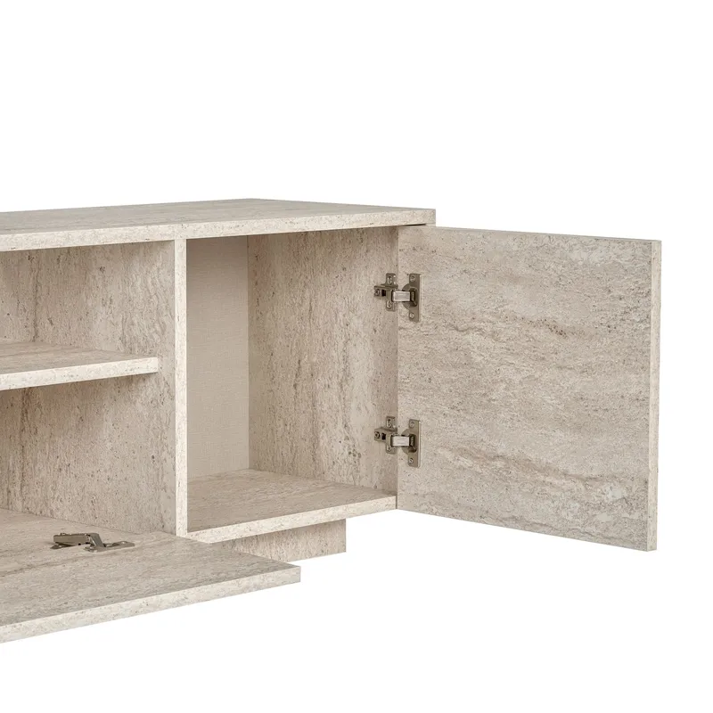 TV-taso Nordure Alvar (180 x 46 x 35 cm) Travertiini - Travertiini - Huonekalut - TV- & Mediakalusteet - Tv taso & Mediataso