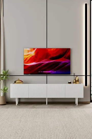 TV-taso Nordure Capella (160 x 50 x 29 cm) Valkoinen - Valkoinen - Huonekalut - TV- & Mediakalusteet - Tv taso & Mediataso