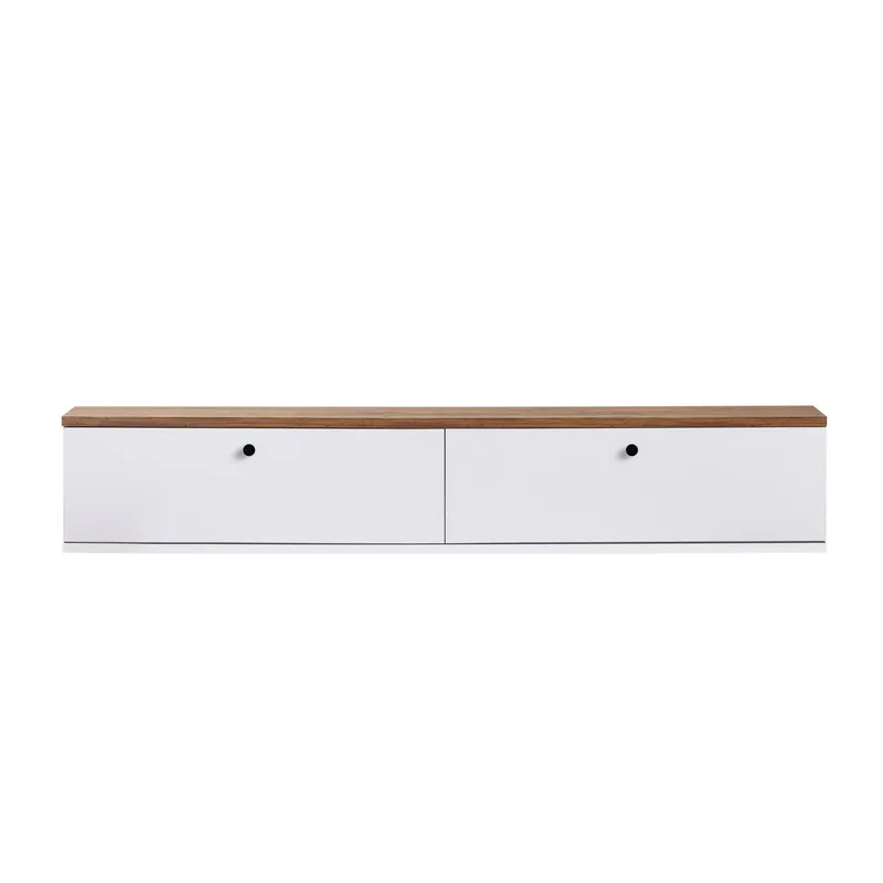 TV-taso Nordure Ligne (140 x 25 x 25 cm) Atlantin mänty valkoinen - Atlantin mänty ja valkoinen - Huonekalut - TV- & Mediakalusteet - Tv taso & Mediataso