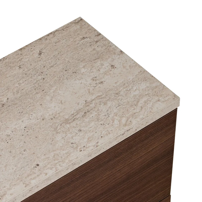 TV-taso Nordure Ligne (140 x 25 x 25 cm) Travertiini pähkinäpuu - Travertiini ja pähkinä - Huonekalut - TV- & Mediakalusteet - TV-hyllyt