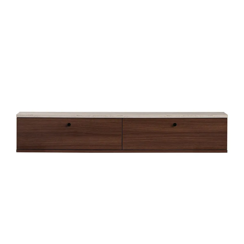 TV-taso Nordure Ligne (140 x 25 x 25 cm) Travertiini pähkinäpuu - Travertiini ja pähkinä - Huonekalut - TV- & Mediakalusteet - TV-hyllyt