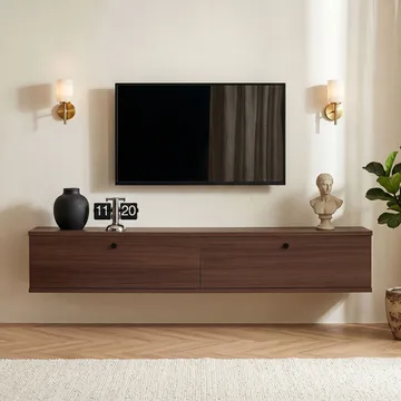 TV-taso Nordure Ligne (140 x 25 x 25 cm) Pähkinä - Pähkinä - Huonekalut - TV- & Mediakalusteet - TV-hyllyt