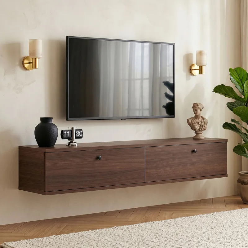 TV-taso Nordure Ligne (140 x 25 x 25 cm) Pähkinä, Pähkinä