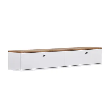 TV-taso Nordure Ligne (160 x 25 x 25 cm) Atlantin mänty valkoinen - Atlantin mänty ja valkoinen - Huonekalut - TV- & Mediakalusteet - Tv taso & Mediataso