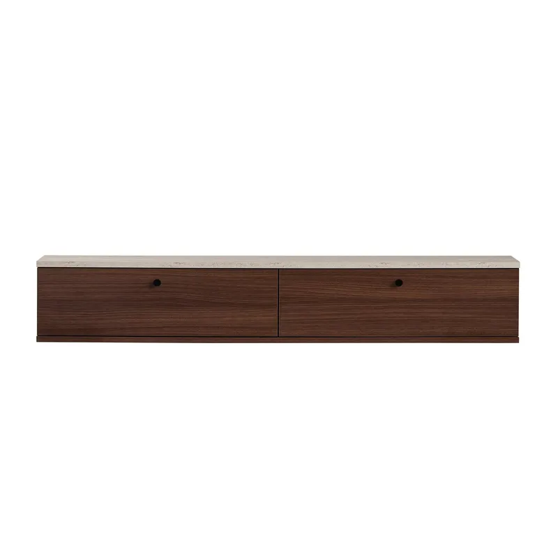 TV-taso Nordure Ligne (160 x 25 x 25 cm) Travertiini pähkinäpuu - Travertiini ja pähkinä - Huonekalut - TV- & Mediakalusteet - Tv taso & Mediataso